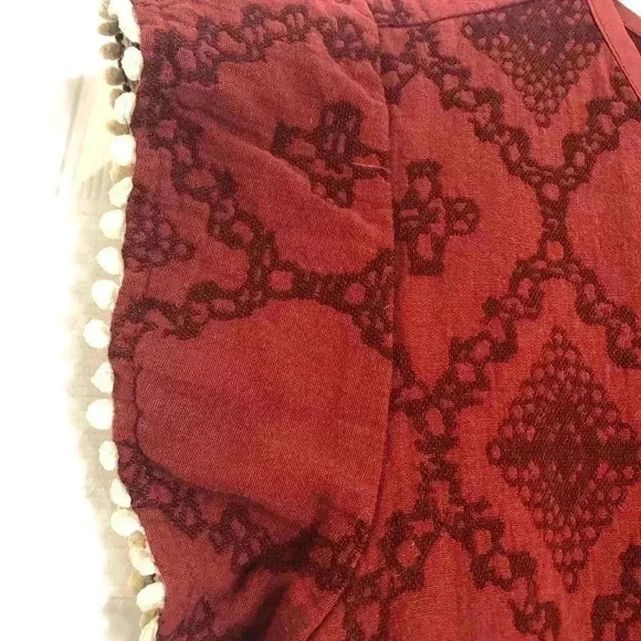 Altar’d State  Boho Embroidered Shirt Red Sz Medium - Picture 3 of 16